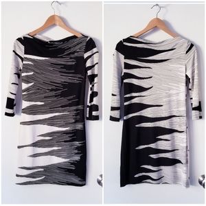 Diane Von Furstenberg Shift Dress Silk 3/4 Sleeve